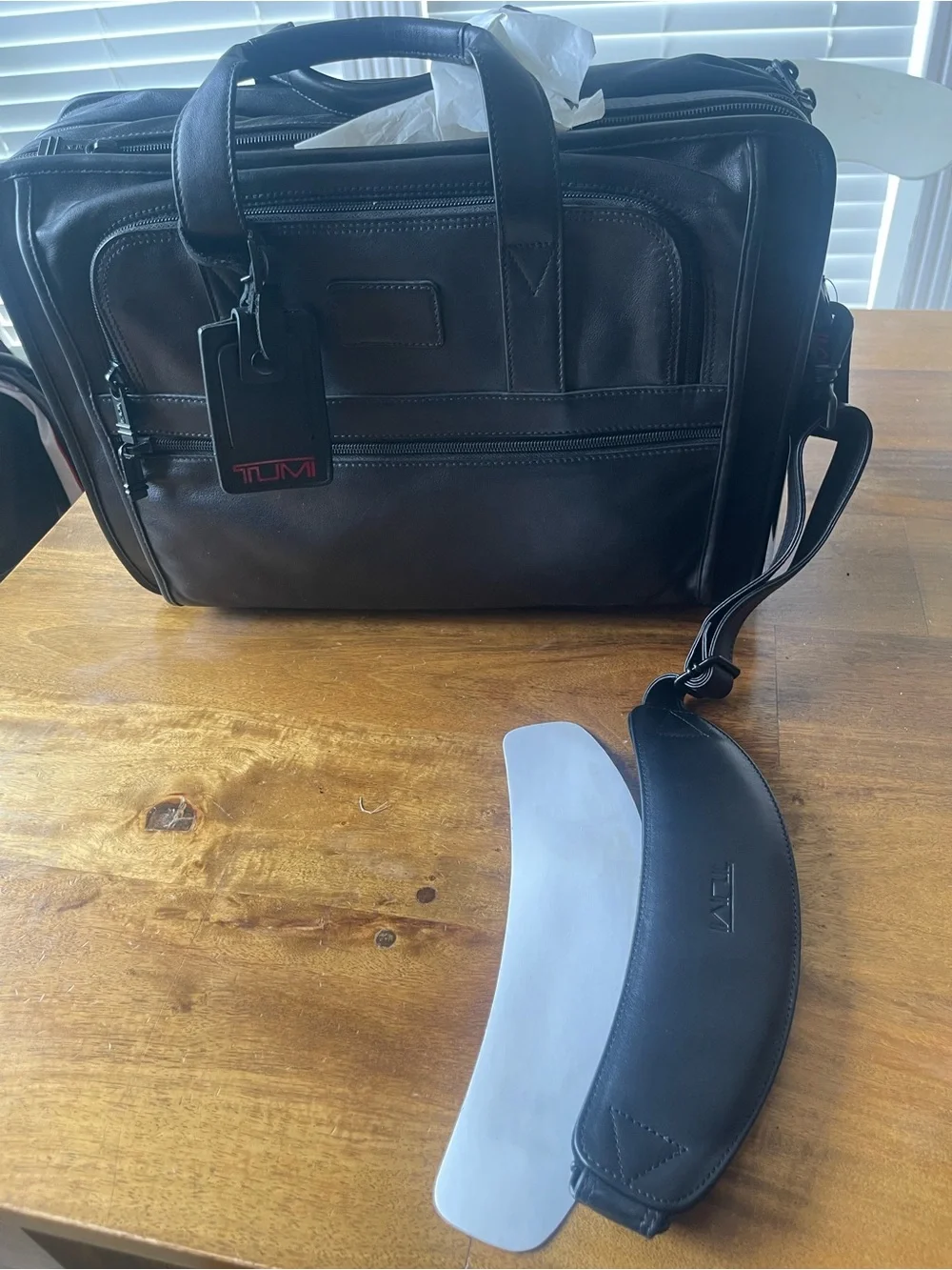 Tumi Black Leather Laptop Deluxe Expandable Brief (Brand New with Tags still on)